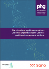 The ethical and legal framework for a Genomics England and Sano Genetics participant engagement platform